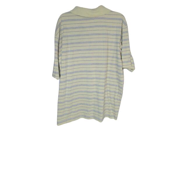 Ashworth yellow and blue stripe polo collared short sleeve shirt - Picture 2 of 3